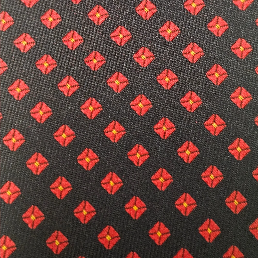 Resilio Traditional Neckwear Navy Red Geometric Men's Tie Classic Necktie
